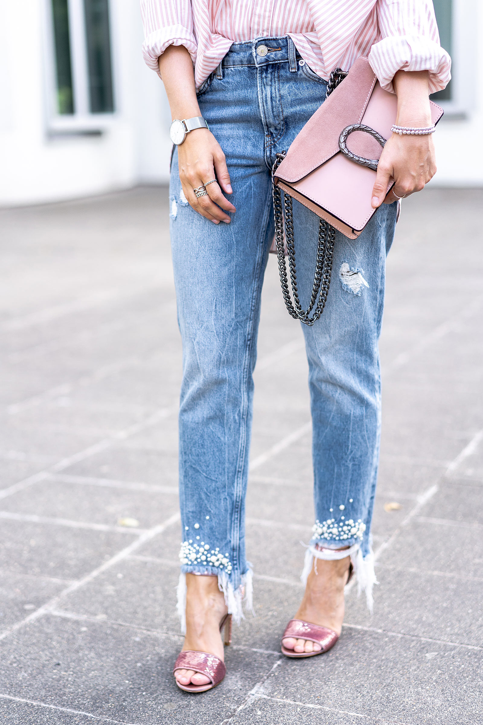 girlfriend jeans aldo high heels look streetstyle blog sunnyinga